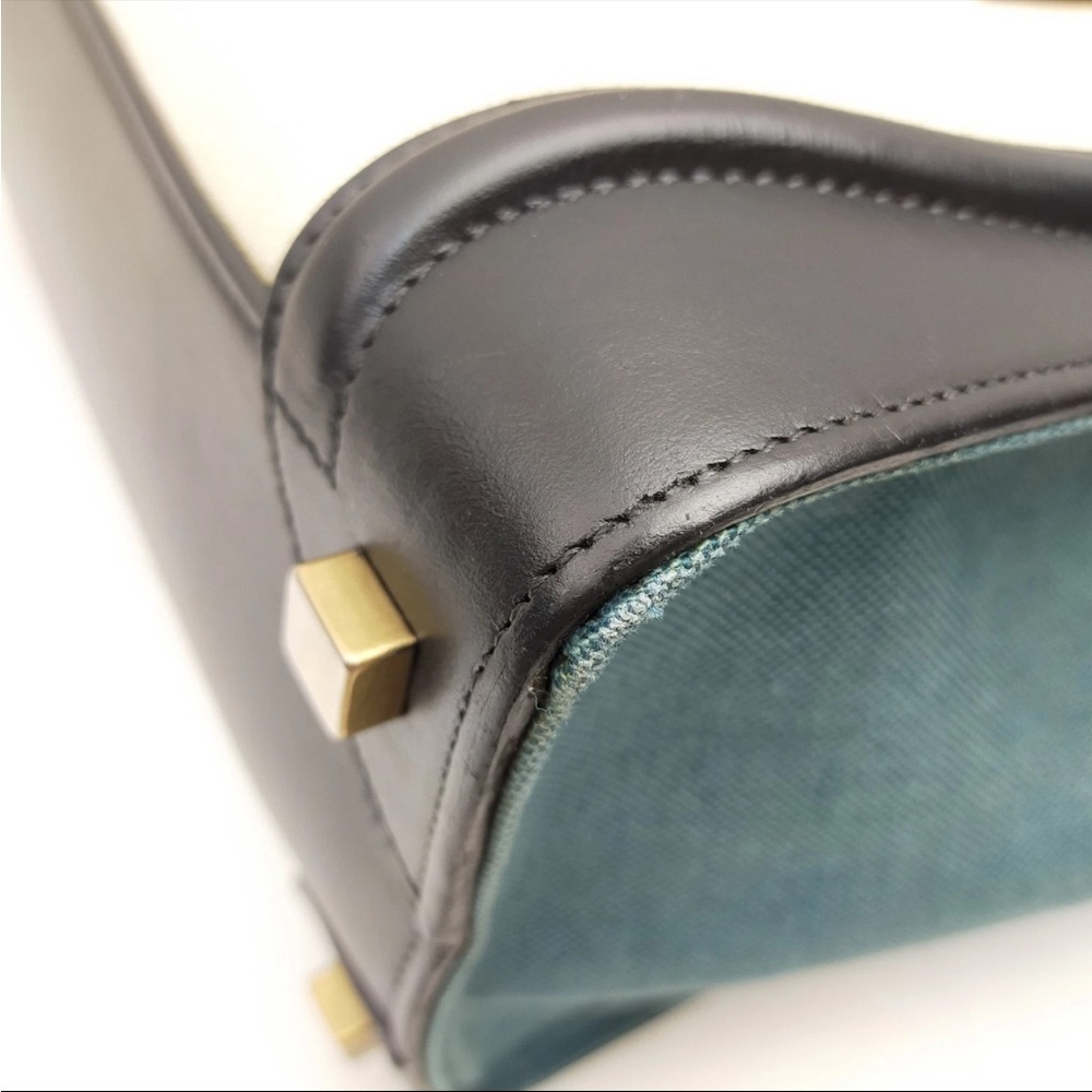 Celine Black, Cream, and Teal Satchel - Picture 5 of 8